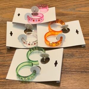 Colorful Acrylic Hoop Earrings PICK YOUR COLOR